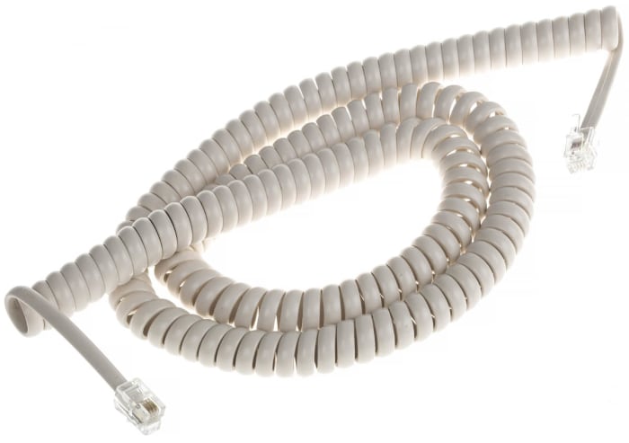 Decelect Phone Accessory, Telephone Cord, Ivory, 5m