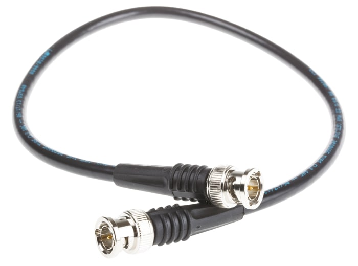 TE Connectivity Male BNC to Male BNC Coaxial Cable, 500mm, RG59 Coaxial, Terminated