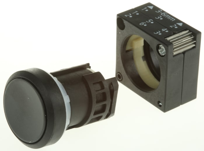 Siemens 3SB3 Series Black Round, Momentary Actuation, 22mm Cutout