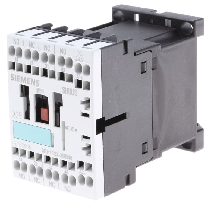 Siemens 3RH1 Series Contactor, 24 V dc Coil, 4-Pole, 10 A, 2NO + 2NC, 220 V dc, 690 V ac