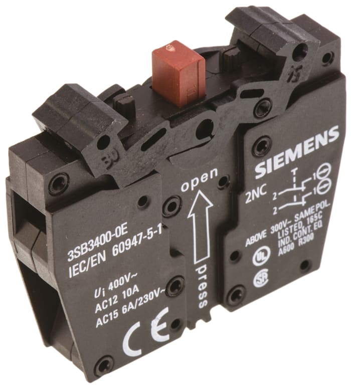 Siemens Siemens 3SB3 Series Contact Block, 2NC