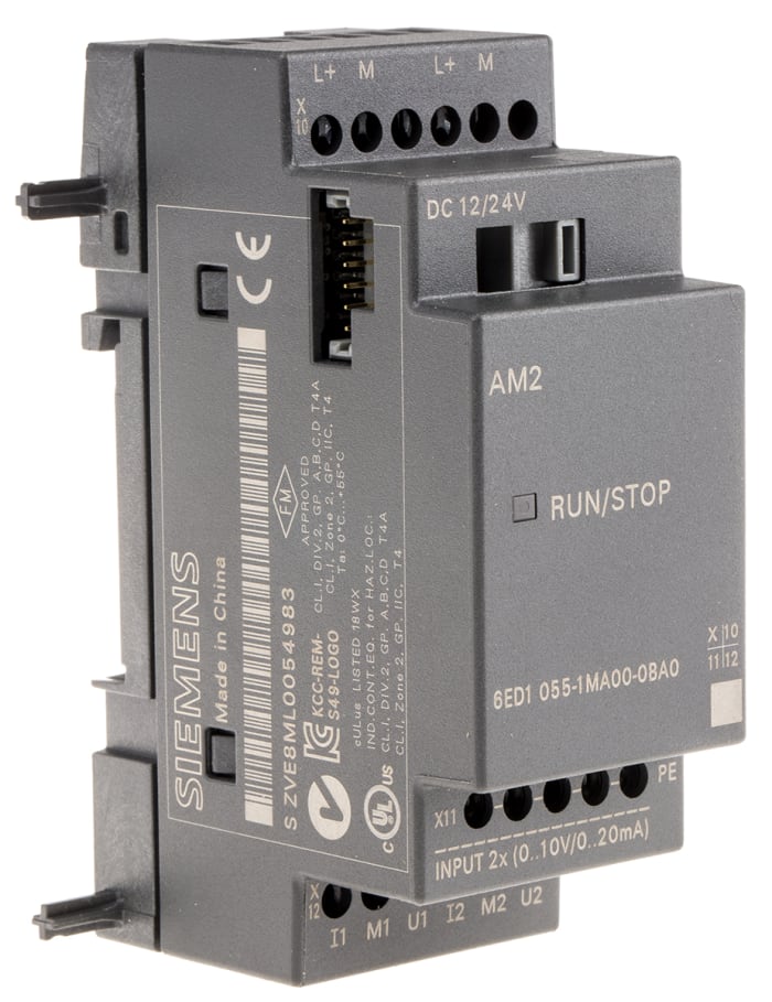 Siemens LOGO! 6 Expansion Module, 12 → 24 V dc, 2 x Input Without Display