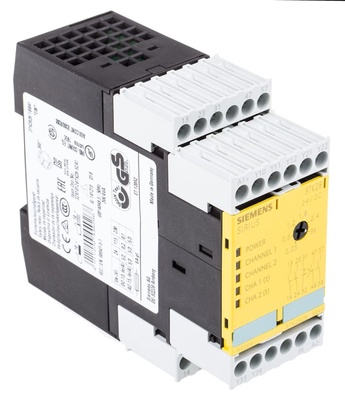Siemens SIRIUS 3TK28 Safety Relay, 24V dc, Single Channel, 2 Safety Contacts