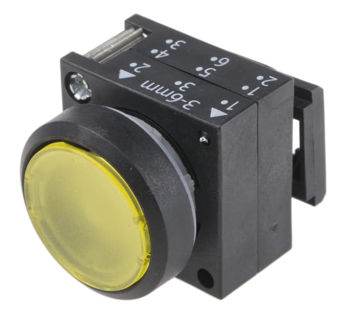 Siemens 3SB3 Series Yellow Round, Momentary Actuation, 22mm Cutout