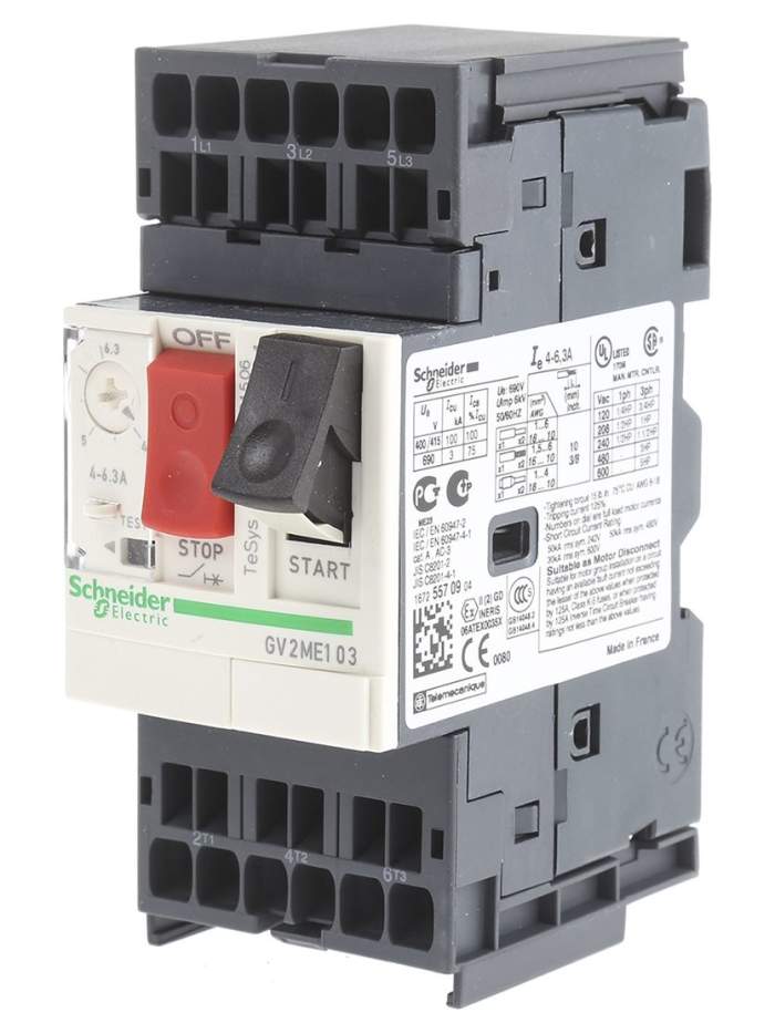 Schneider Electric TeSys, Motor Koruma Şalteri, 4 → 6,3 A, 3P, 50 kA, 500 V
