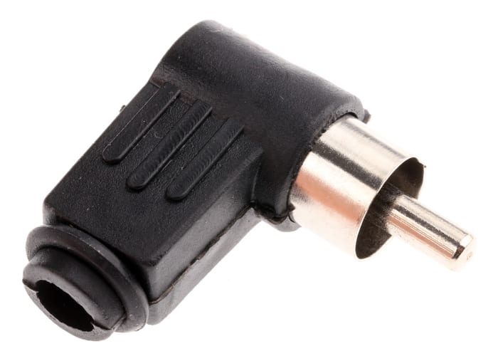 RS PRO Black Right Angle RCA Plug