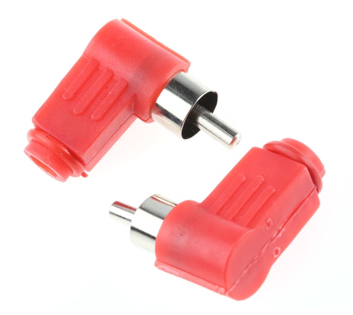 RS PRO Red Right Angle RCA Plug