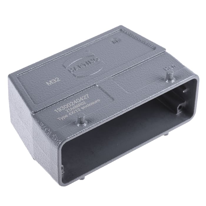 HARTING Han B Heavy Duty Power Connector Hood, M32 Thread, Top Entry