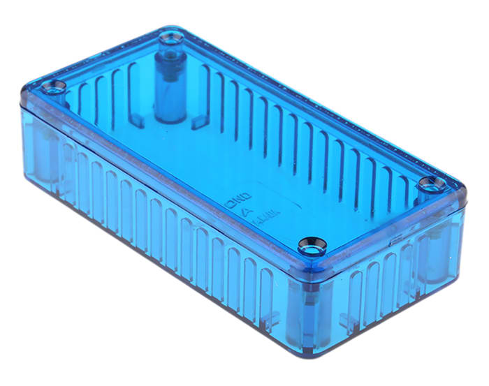 Hammond 1591 Series Transparent Blue Polycarbonate Enclosure, IP54, Transparent Blue Lid, 100 x 50 x 25mm