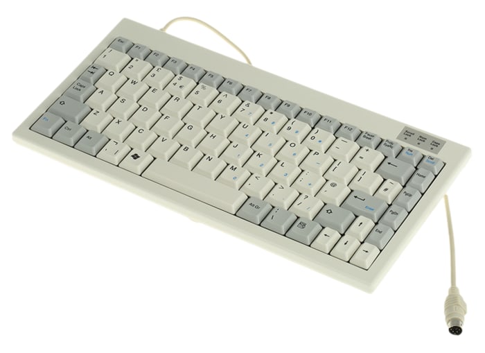 Teclado Sejin, Con cable, Blanco, PS/2, Compacto