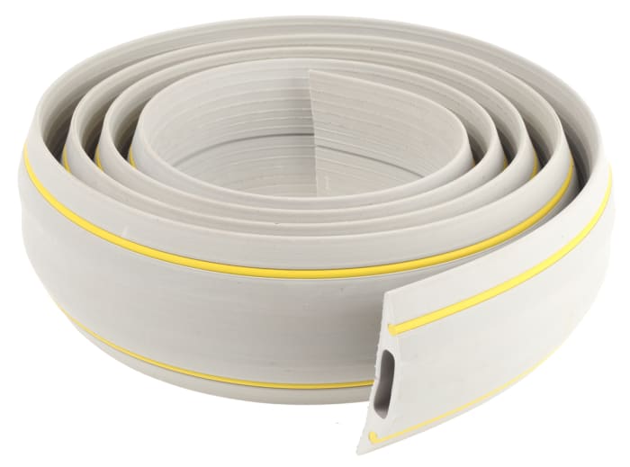 Kryt kabelu 30mm (vnitřní prům.) délka 3m 10 x 30mm x šířka 83 mm barva Šedá/žlutá RS PRO Guma
