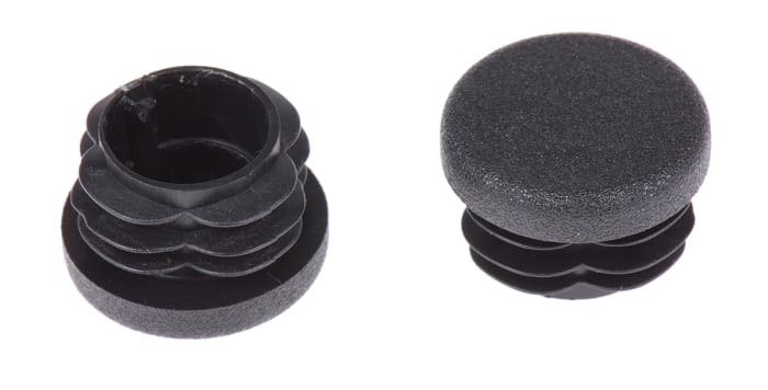 Tapón para tubo redondo Negro, para diámetro externo de tubo de 25mm, para perfil de 25 mm