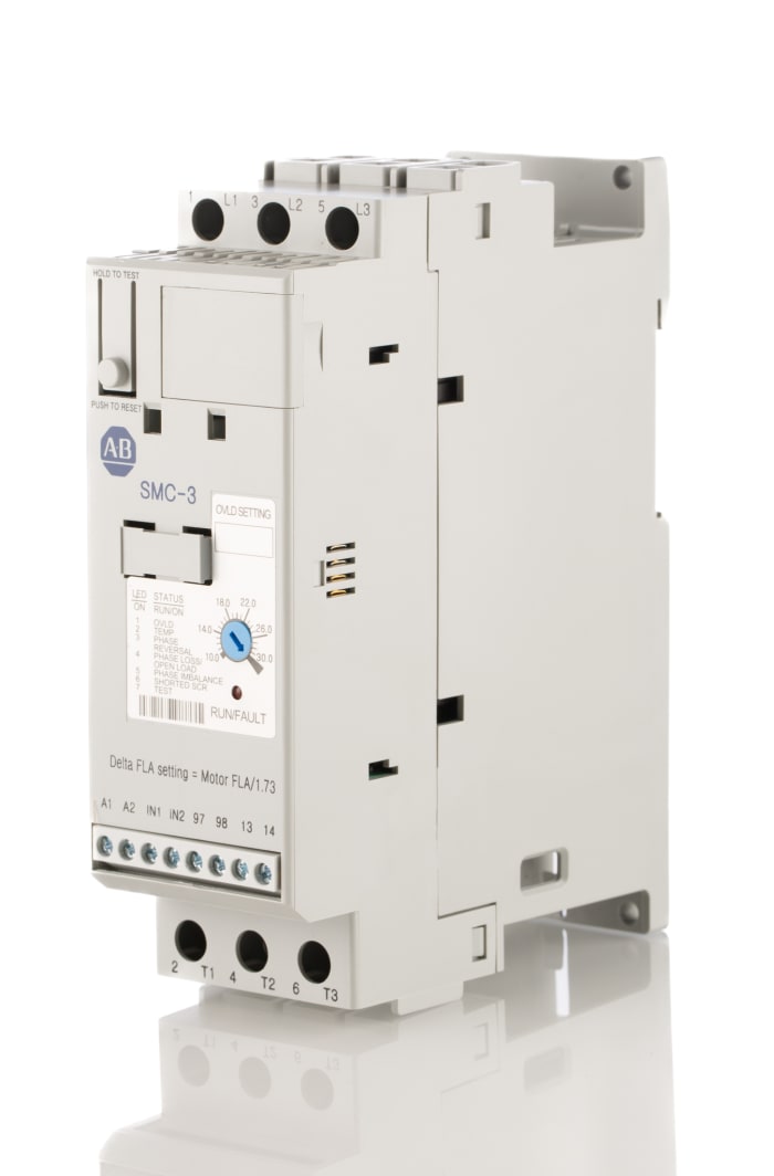Startér pro plynulý rozběh, řada: SMC-3 15 kW Automatický 30 A 460 V ac 3fázový IP2X