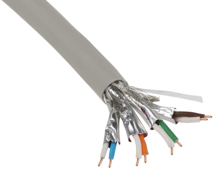 Cable Ethernet Cat7 S/FTP Belden de color Gris, long. 500m, funda de LSZH, Libre de halógenos y bajo nivel de humo