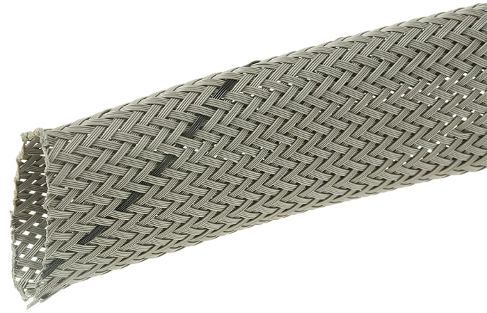 HellermannTyton Expandable Braided PET Grey Cable Sleeve, 18mm Diameter, 10m Length