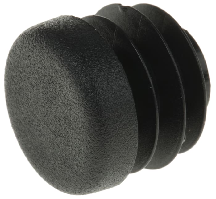 Tapón para tubo redondo Negro, para diámetro externo de tubo de 18mm, para perfil de 18 mm