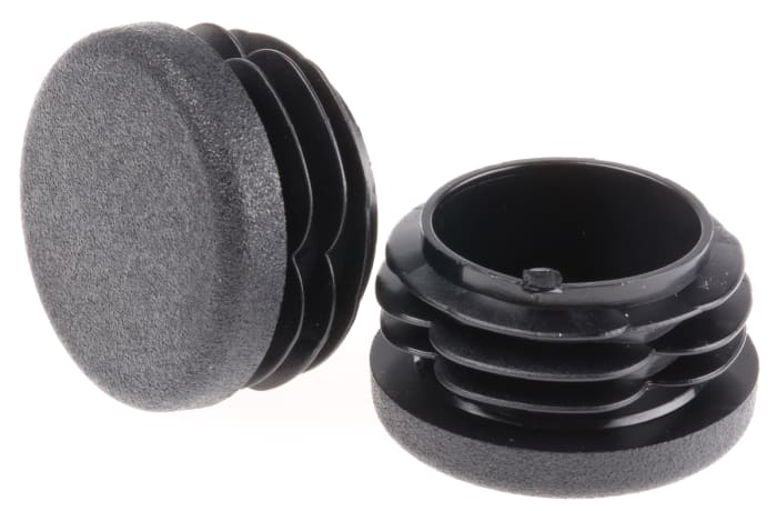 Tapón para tubo redondo Negro, para diámetro externo de tubo de 30mm, para perfil de 30 mm