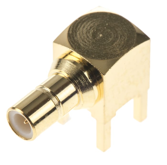 TE Connectivity, Jack Through Hole SMB Connector, 50Ω, Solder Termination, Right Angle Body