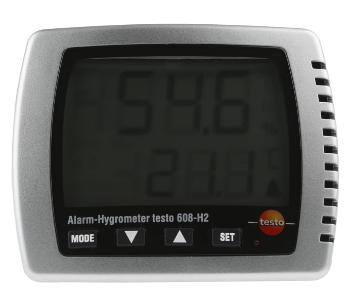 Testo 608-H2 Digital Hygrometer, ±2 %RH Accuracy, +70°C Max, 98%RH Max