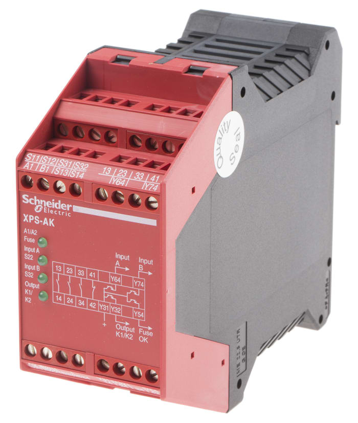 Schneider Electric Dual-Channel Light Beam/Curtain, Safety Mat/Edge, Safety Switch/Interlock Safety Relay, 230V ac, 3