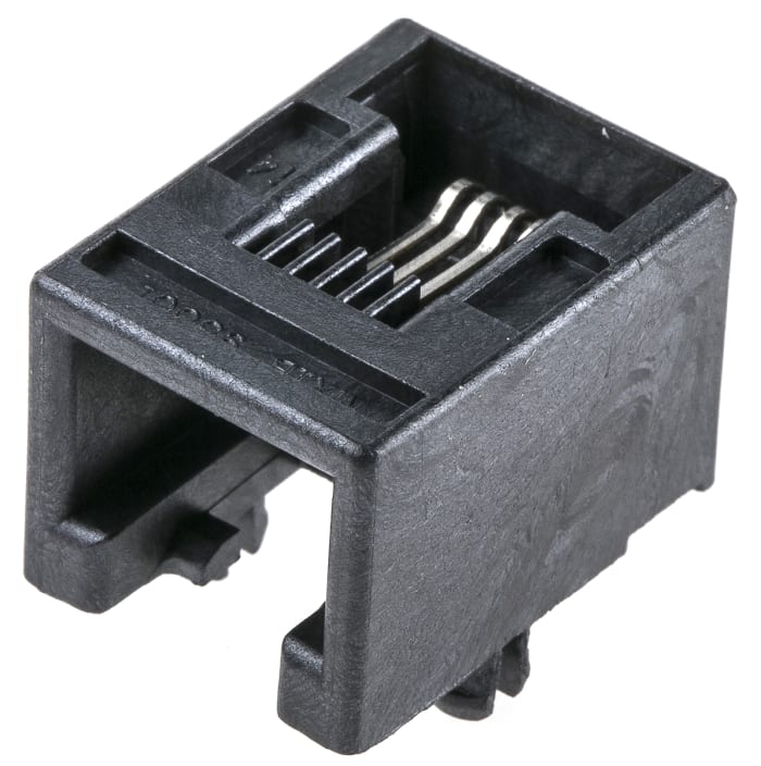 Molex 95501 Series Female RJ22 Connector, Cable Mount, Cat3 Right Angle 6P4C -Way