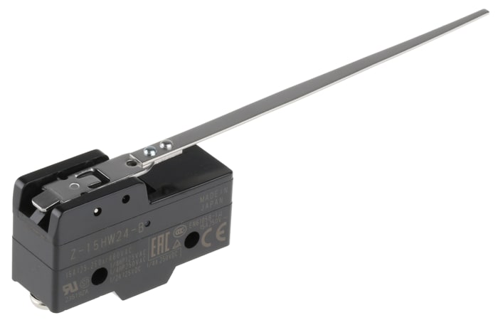 Omron Z Series Lever Limit Switch, NO/NC, IP00, SPDT, 500V ac Max, 15A Max