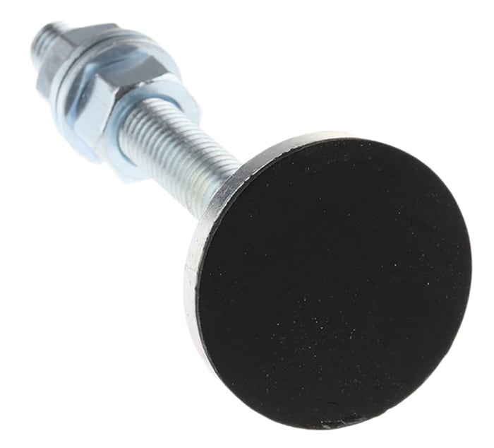 RS PRO M12 45mm Dia. Rubber Adjustable Foot, 1200kg Static Load Capacity 10° Tilt Angle