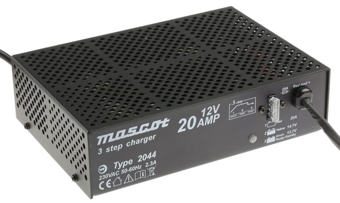 Mascot Battery Charger For Lead Acid 12V 20A with UK plug