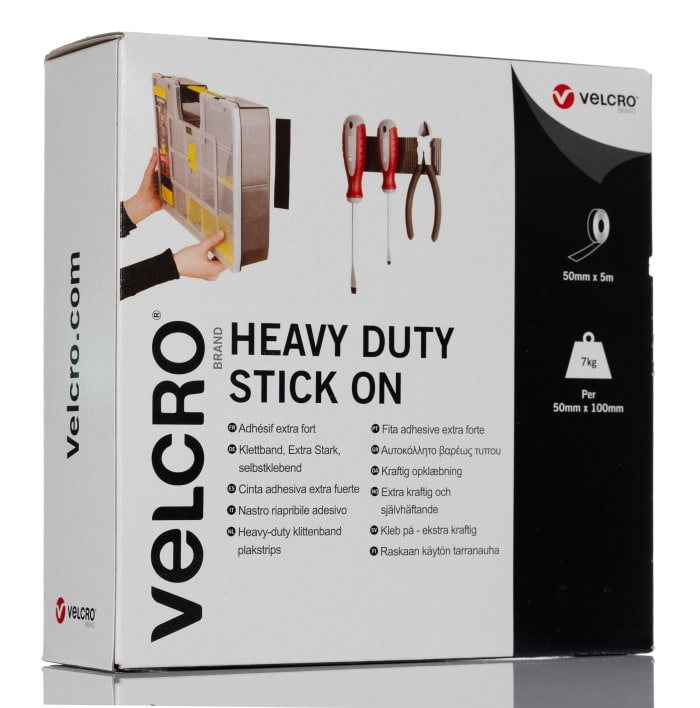 VELCRO® Brand PS30 Stick-on 20mm tape BLACK HTH830 low profile