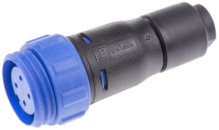 Bulgin Circular Connector, 4 Contacts, Cable Mount, Miniature Connector, Socket, Female, IP68, Buccaneer 400 Series