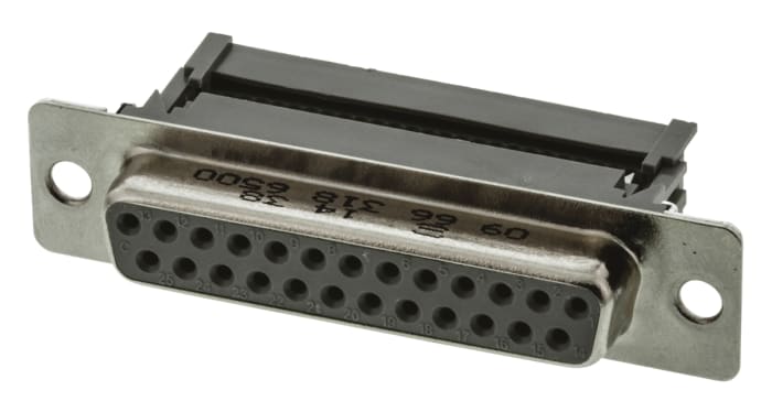 HARTING 25 Way Right Angle Cable Mount D-sub Connector Socket, 2.77mm Pitch