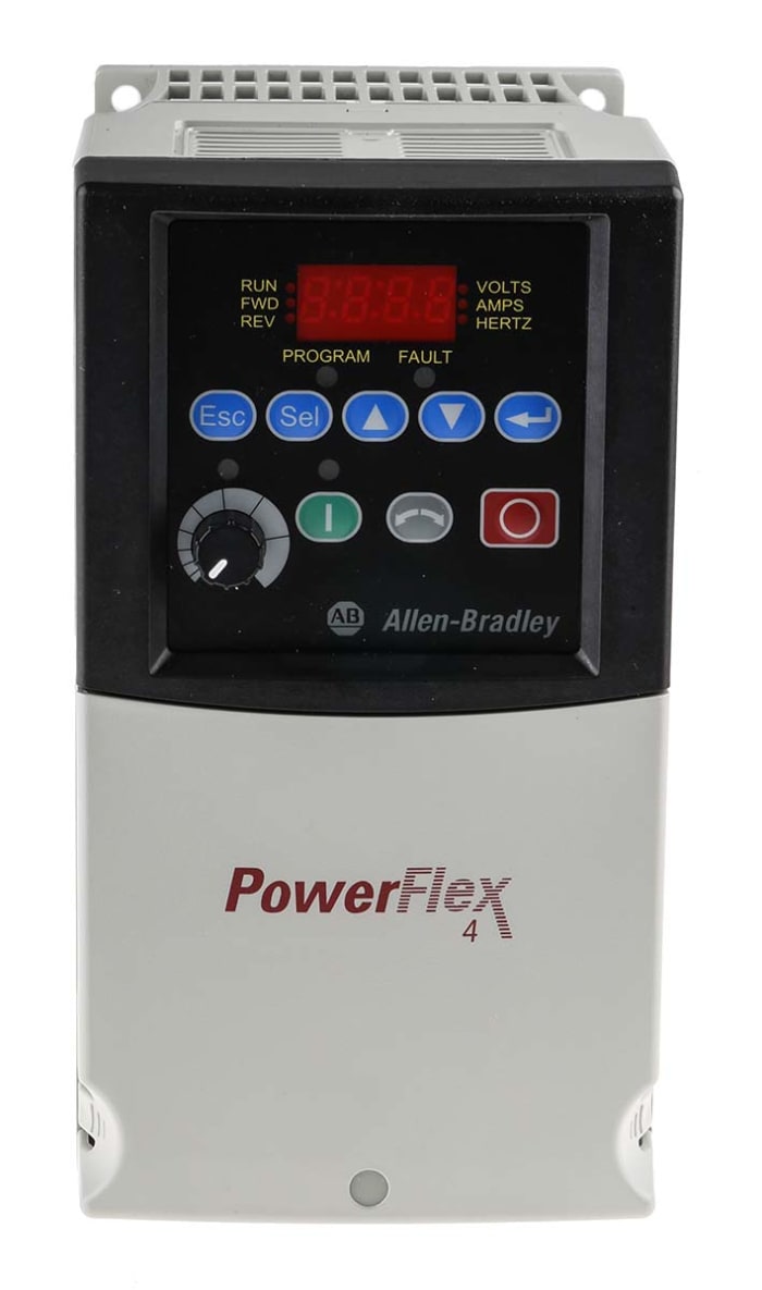 Allen Bradley Inverter Drive, 1.5 kW, 1 Phase, 230 V ac, 8 A, PowerFlex 4 Series
