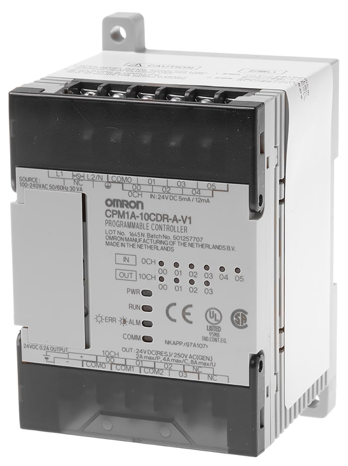 Omron CPM1A Series PLC CPU for Use with CPM1A Series, Relay Output, 6 (DC)-Input, DC Input