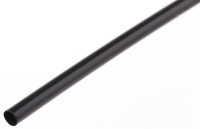 TE Connectivity Heat Shrink Tubing, Black 3.2mm Sleeve Dia. x 1.2m Length 2:1 Ratio, RW-175 Series