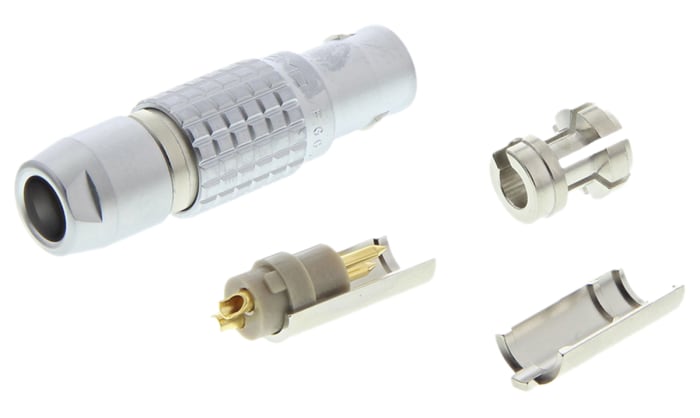 Lemo Circular Connector, 2 Contacts, Cable Mount, Plug, Male, IP50, 1B Series