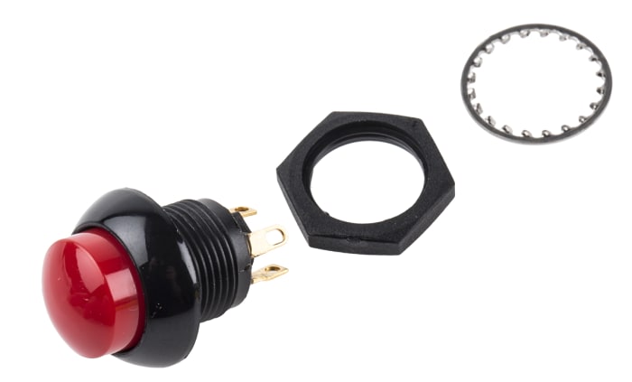 Otto Push Button Switch, Momentary, Panel Mount, DPDT, 28V dc