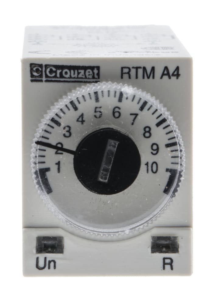 Crouzet DIN Rail Mount Timer Relay, 24V ac, 4-Contact, 0.1 s → 100h, 1-Function