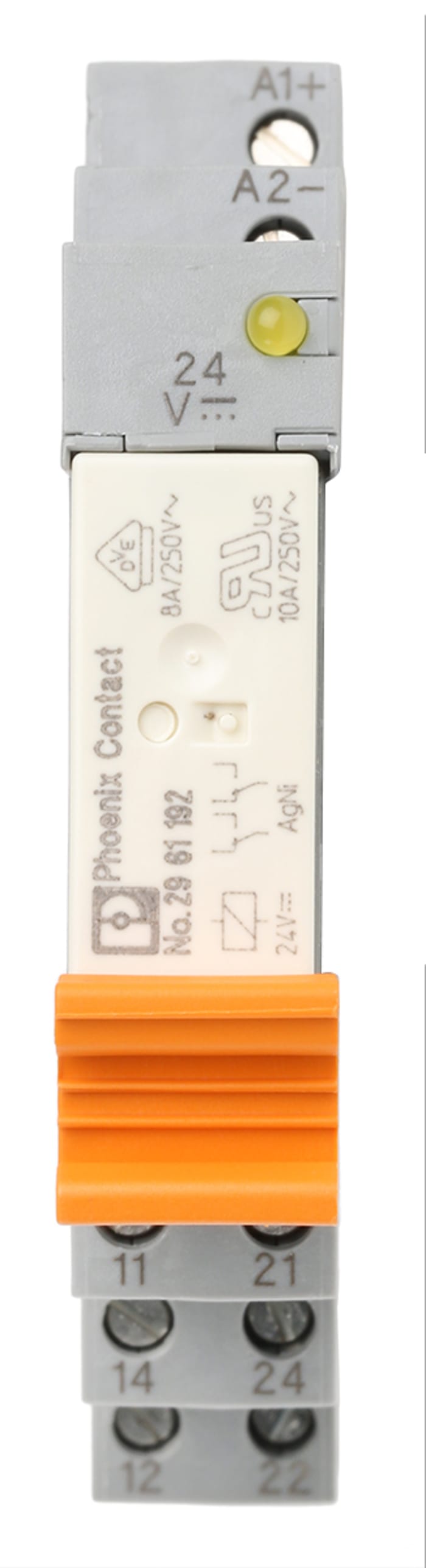 Phoenix Contact PLC-RSC- 24DC/21-21 Series Interface Relay, DIN Rail Mount, 24V dc Coil, DPDT, 2-Pole