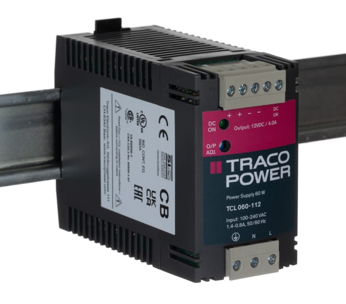Fuente de alimentación de carril DIN TRACOPOWER, TCL, 1 salida 12V dc 4A 48W