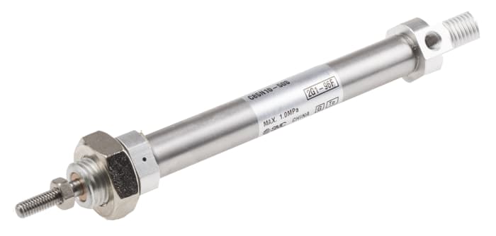 SMC Pneumatic Piston Rod Cylinder - 10mm Bore, 50mm Stroke, C85 Series, Single Acting