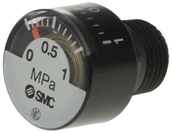 SMC Analogue Pressure Gauge 1MPa Back Entry 15mm Outside Diameter