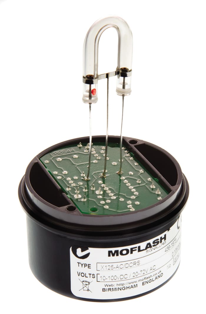 Moflash X 125 Series Flashing Beacon, 10 → 100 V dc, 20 → 72 V ac, Surface Mount, Xenon Bulb, IP65