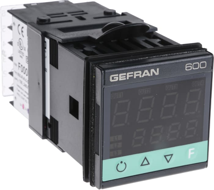 Gefran 600 PID Temperature Controller, 48 x 48 (1/16 DIN)mm, 2 Output Relay, 100 V ac, 240 V ac Supply Voltage ON/OFF