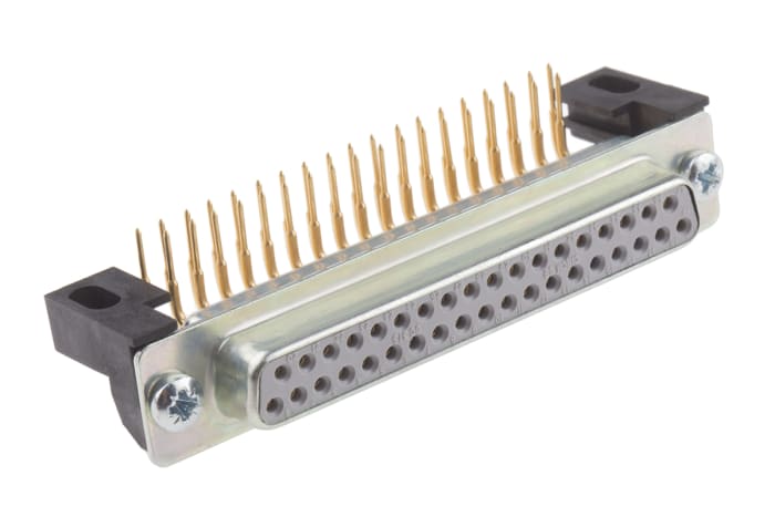 RS PRO PCB D-Sub Konnektör, Dişi, Panoya / Panele Monte 37 Pinli, Dik Açılı, 2,77mm Aralıklı