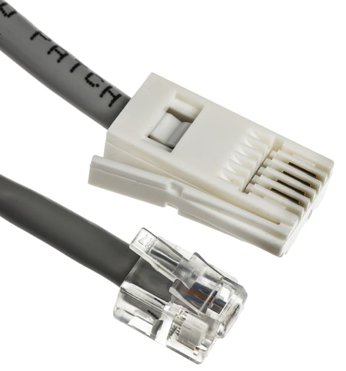 RS PRO, RS PRO Female RJ11 to Male RJ11 Telephone Extension Cable, White  Sheath, 3m, 303-1287