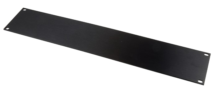 RS PRO Black Aluminium Front Panel, 2U, 21HP, 482.6 x 88.1mm