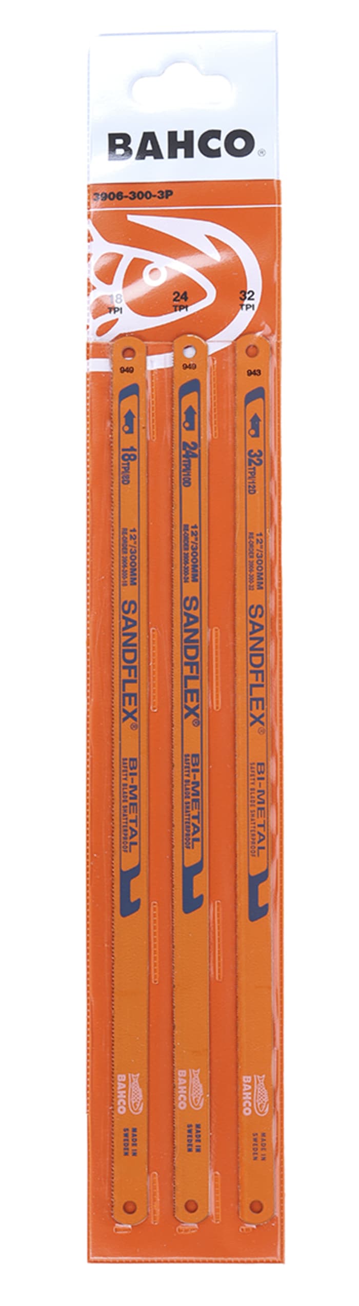 Bahco 300 mm Bi-metal Hacksaw Blade, 18 TPI