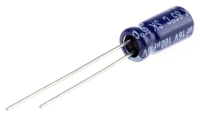 Yageo 100μF Electrolytic Capacitor 16V dc, Through Hole - SK016M0100B2F-0511
