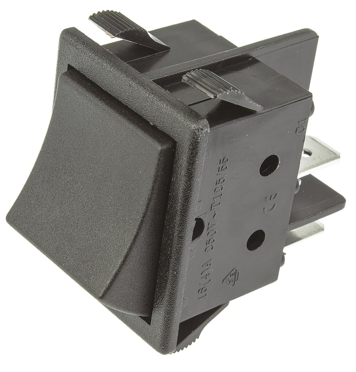 Interruptor de balancín, WRG32F2BBBNN, Contacto DPST, On-Off, 16 A, No, Negro