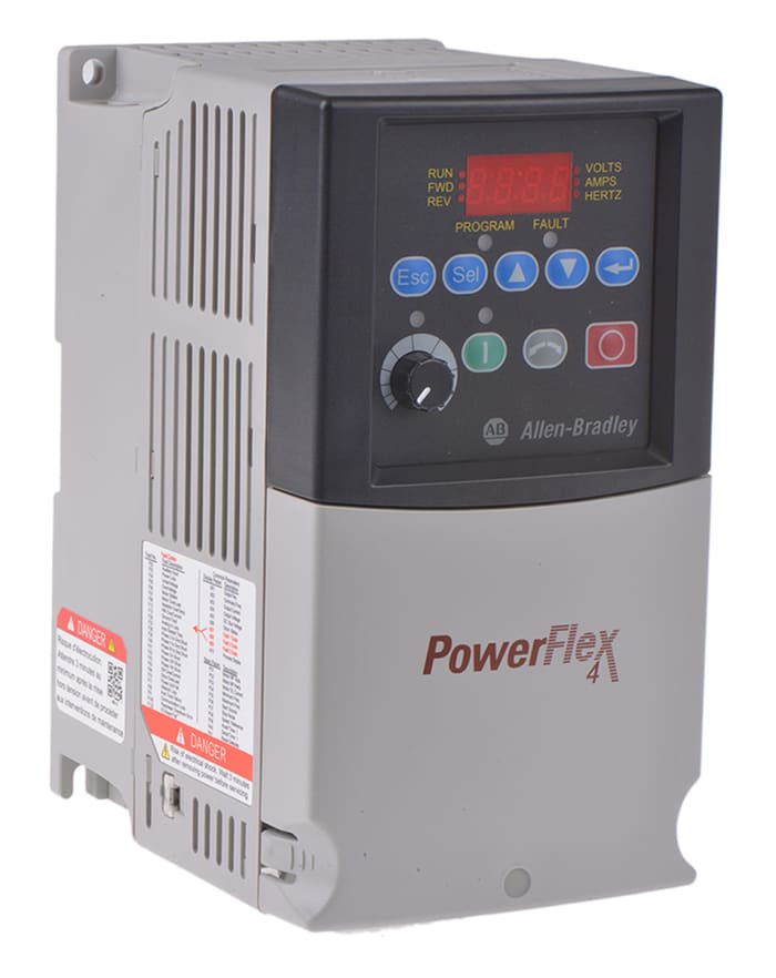 Allen Bradley Inverter Drive, 2.2 kW, 3 Phase, 400 V ac, 6 A, PowerFlex 4 Series